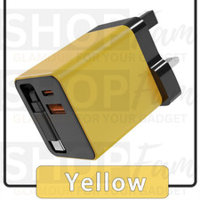 GaN USB Charger Plug UK Fast Type C 80W with Retractable Cable PD iPhone Samsung