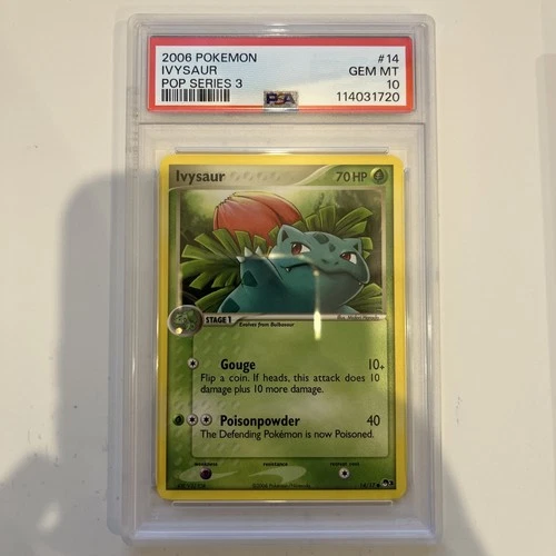 PSA 10 GEM MINT Common Ivysaur - POP Series 3 14/17