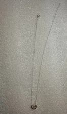 Sterling Silver Circle Initial Necklace Letter “C”