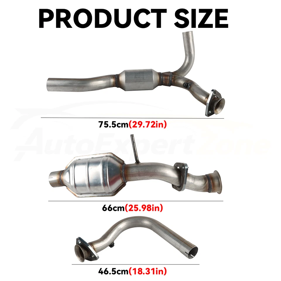 For 2001-2004 Chevrolet S10 GMC Sonoma 4.3L V6 Front Y Pipe Catalytic Converter - Image 3 of 4