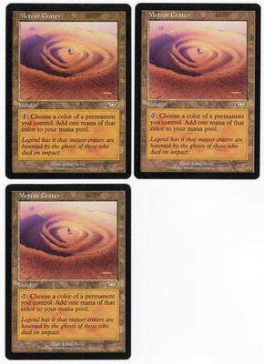 Meteor Crater x3 3x 2001 Planeshift Colorless Rare Land MTG LP AZ4