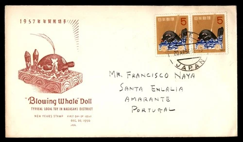 Mayfairstamps Japan FDC 1956 Whale Figurine First Day Cover aax_12963