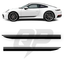Compatible With Porsche 911 Hockey Style Side Stripe Decals - Tapered Rocker Pan