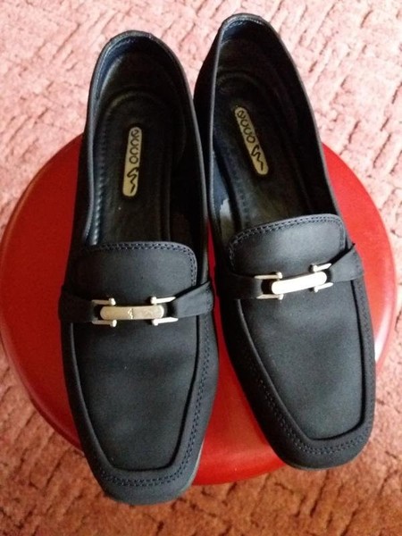 Women Ecco Heels Black Leather 40 #3Q5P