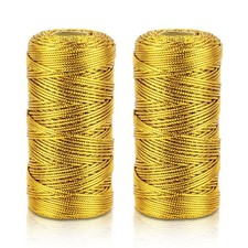 2 PCS Gold Metallic Bakers String, 110 Yards/328 Feet, 1.5mm, 2-pack