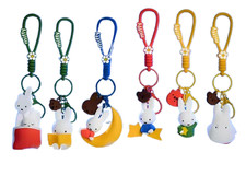 New Miffy Boris Party Night Key Fob Keychain Charm Bag Holder Clip Bead Beaded