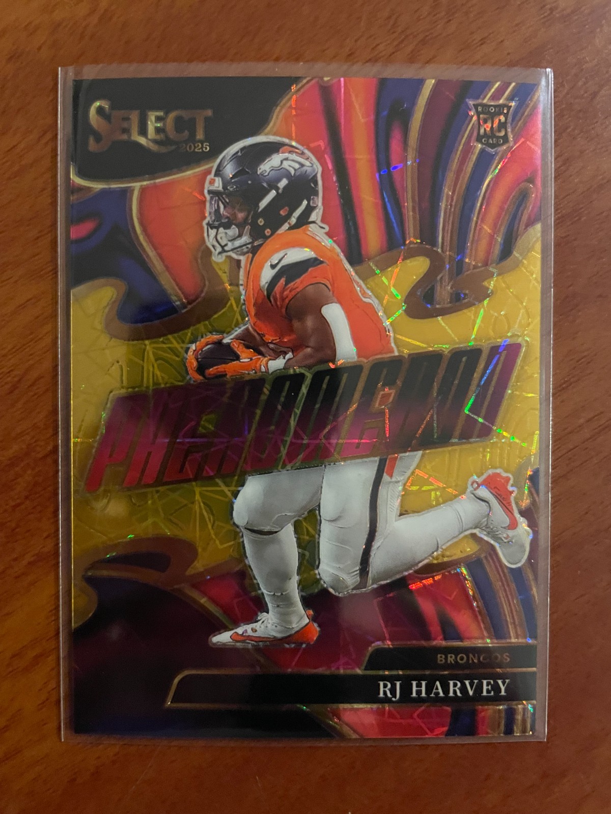 RJ HARVEY - 2025 Panini Select Football Phenomenon Gold Prizm Rookie #d 03/10