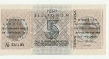 5 Billionen Mark Banknote Deutschland Westfalen - Münster 1923 UNC RAR