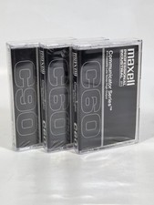 Lot of 3 Maxell Professional Industrial C60 Cassettes Communicator Series NEW