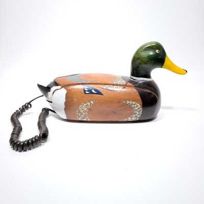 TeleMania Wooden Mallard Duck Jersey Shore Landline Phone Vintage