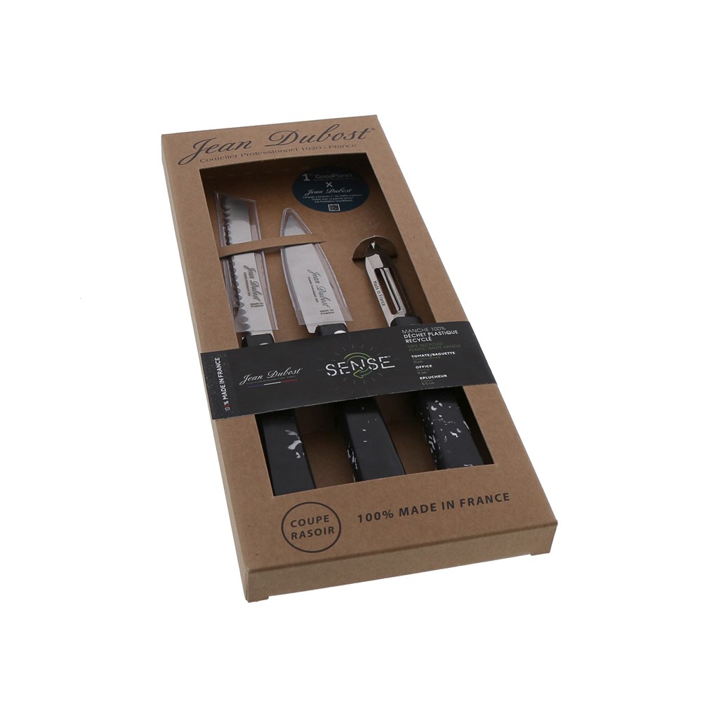 Set 3 pièces Sence noir inox pour cuisiner sans éclabousser