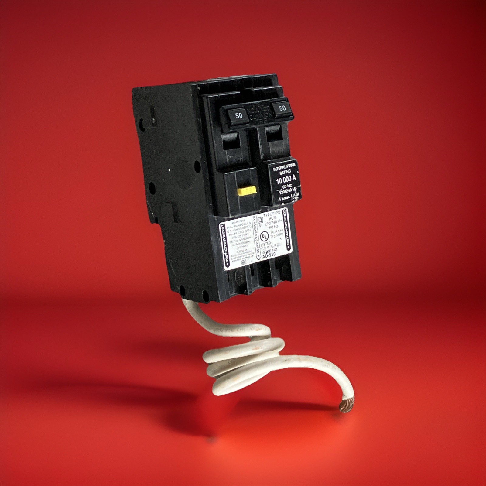 Square D Homeline HOM250GFI 2 Pole 50 Amp Plug In HOM250GFIC GFI Breaker