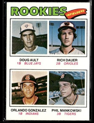 1977 Topps #477 1977 Rookie Infielders (Ault / Dauer / Gonzalez / Mankowski)