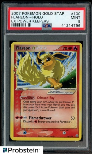 2007 Pokemon Gold Star Ex Power Keepers #100 Flareon Holo PSA 9 MINT