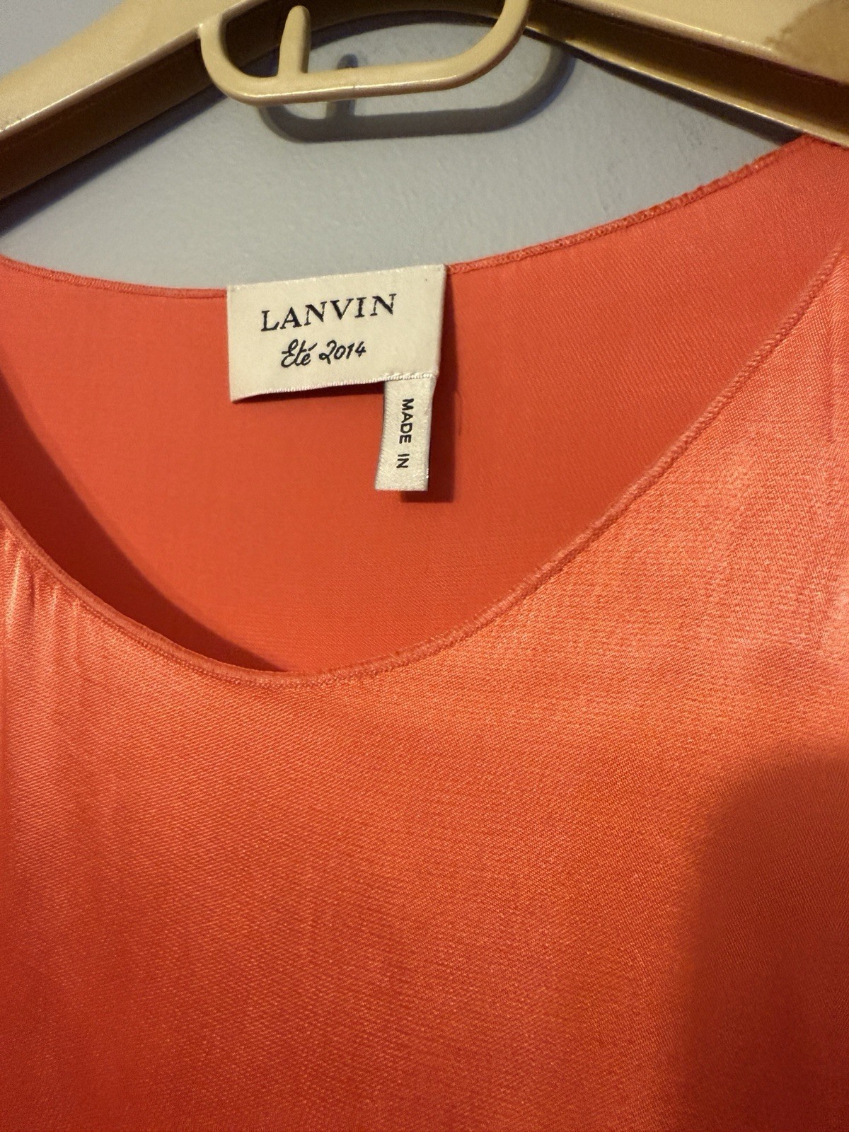 Lanvin Runway Dress  Éte 2014  Coral Made in France  Sz.M-L Vntg Retail 2455$