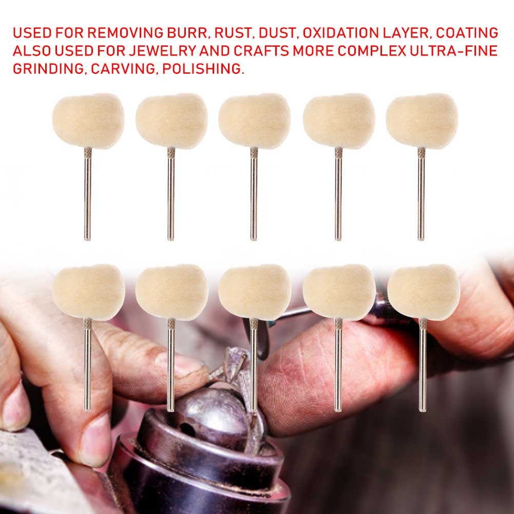 10PCS 2.35mm Polishing Tool Woollen Buffing Wheel Abrasive Tool Abrasive Too FAD