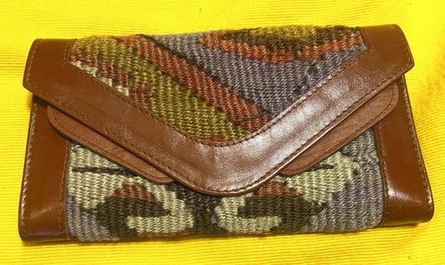 TURKISH KIRIM WALLET, RUG AND LEATHER,
