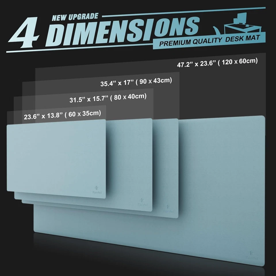 Knodel Tappetino Scrivania, Sottomano Scrivania, 80Cm X 40Cm in Similpelle PU, T - Immagine 4 di 4