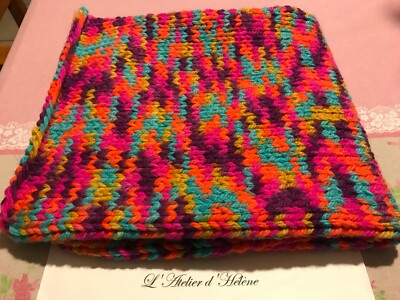 Couverture Dimensions 70 68 Cm Acrylique Tricotee A La Main Ebay