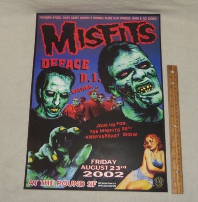 25th Anniversary MISFITS , D.I. 202 Tour 17x13 Zombie Poster | eBay