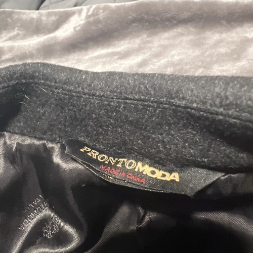 Pronto Moda Black Cashmere Blend Trench Coat Size 50L - Picture 5 of 12