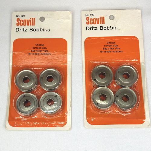8 Vintage Dritz White Scovill Kenmore Rotary Sewing Machine Metal Bobbins 929