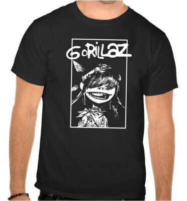 Gorillaz Rock Music Logo SCHWARZE T-Shirt - 1003