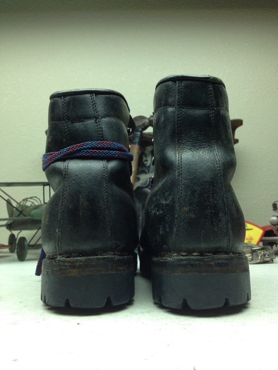 VINTAGE GALIBIER FRANCE JANNU BLACK LEATHER LACE UP VINTAGE GALIBIER FRANCE JANNU BLACK LEATHER LACE UP