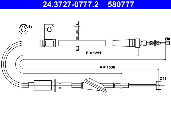 ATE Handbremsseil Links FüR Agila 1.0 1.2 1.3D 09.00-12.07 Opel OE 4706689-image