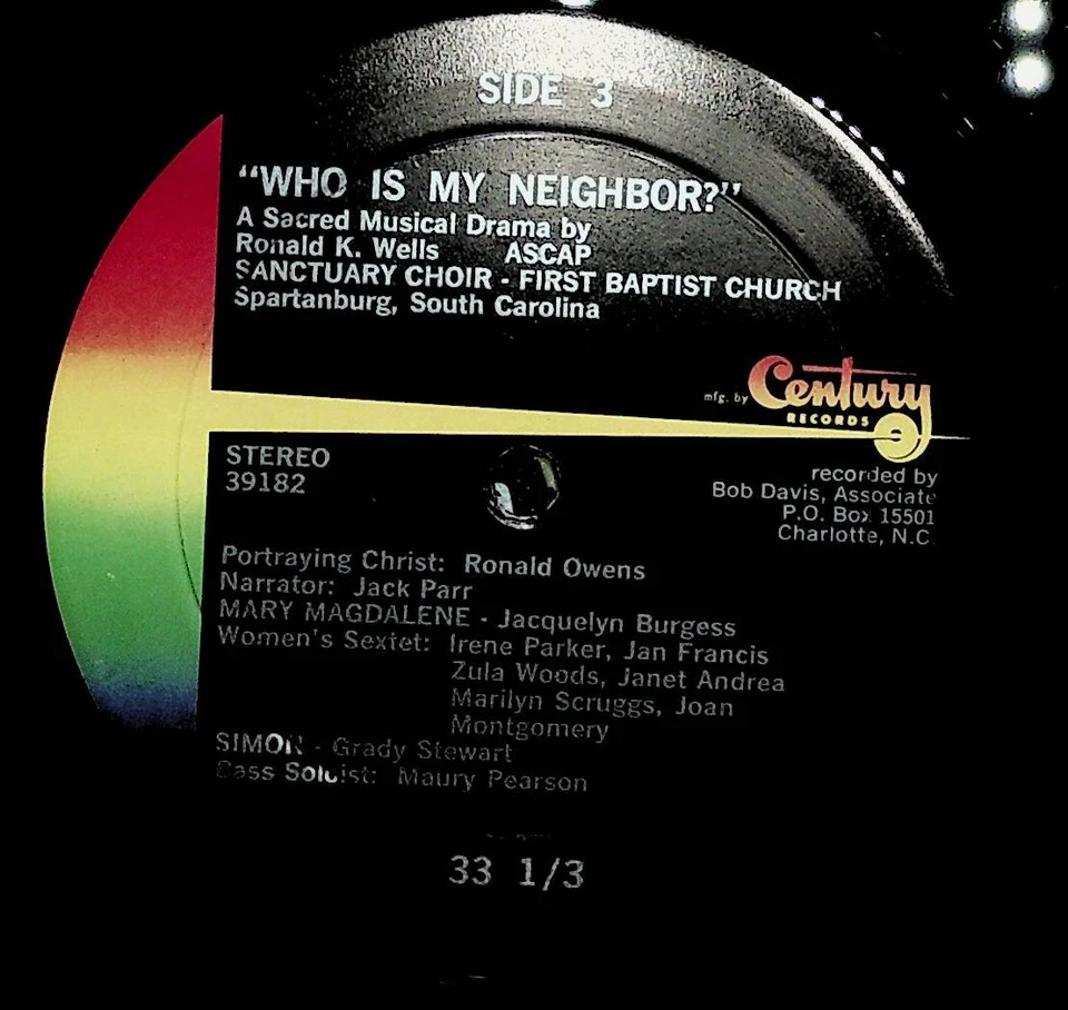 Spartanburg SC First Baptist Church Choir Who Is My Neighbor Vinyl 2-LP Record - Image 4 of 4