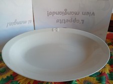 Piatto da portata. Spaghettiera Le porcellane di Barilla. Anni 80. Cm 43x20x7.