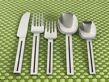 The Cellar CLF25 Stainless Glossy Black Accent Smart Choice Flatware B37G