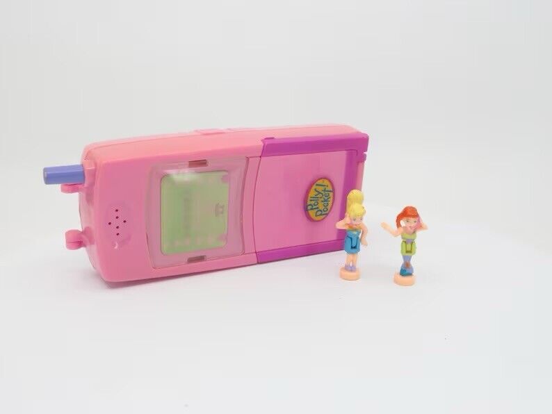 1998 - Polly Pocket Mobile Phone - Hot Stuff - Bluebird - COMPLETE ☎️ Working 🔊