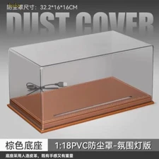 Diorama Acrylic Show Case Display Case With PU Leather Base For 1/18 Car Model