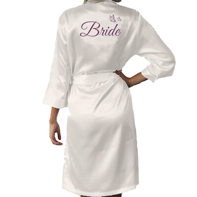 Personalised Bride Squad Robe Bridesmaid Satin Wedding Mother Hen