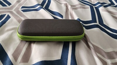KILTER by Altair Zippered Nylon Hardshell Glasses Case Gray w/Green Zipper