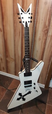Dean Bret Michaels Signature Z White Explorer 6 String Electric