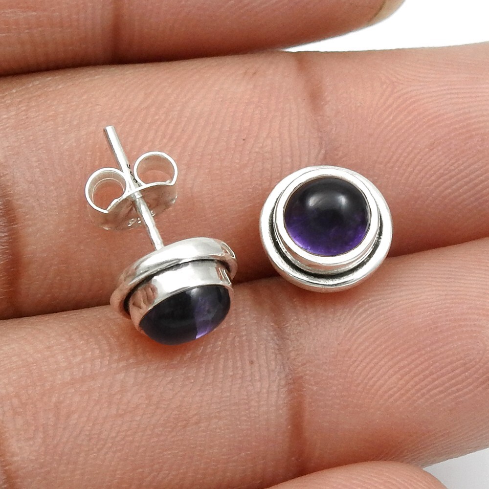 Amethyst Post Earrings Sterling Silver Amethyst Post Earrings Sterling Silver