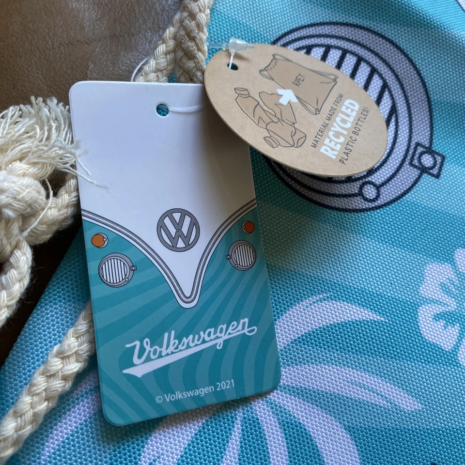 Bins OFFICIAL VW VOLKSWAGEN CAMPERVAN SURFS UP DRAWSTRING SWIM GYM BAG - Image 4 of 4