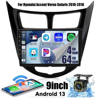 Carplay For Hyundai Solaris Verna 2010-16 Android 13 Car Stereo Radio GPS 4+64GB