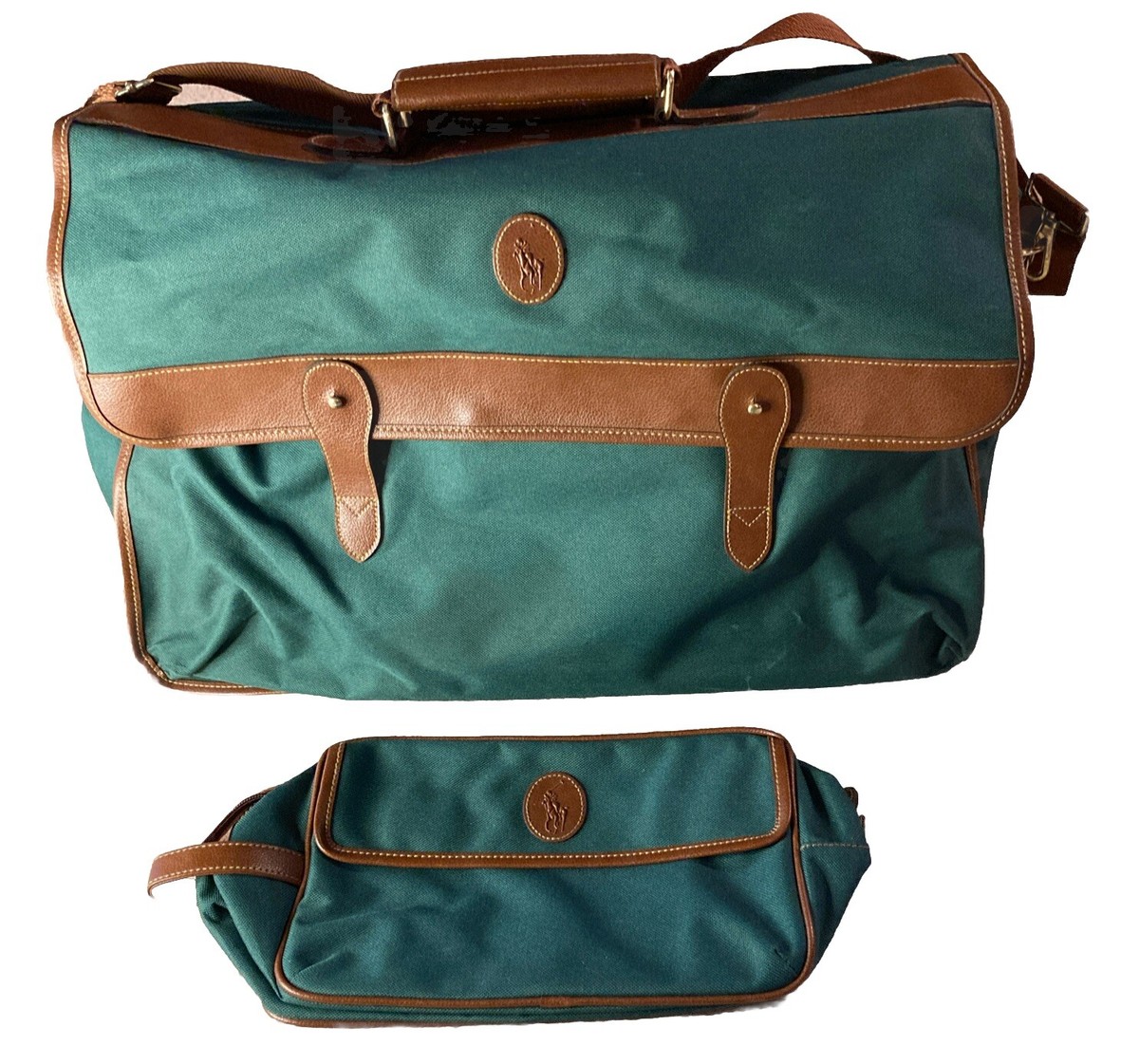 Vtg POLO Ralph Lauren Canvas Messenger Bag Shoulder Strap