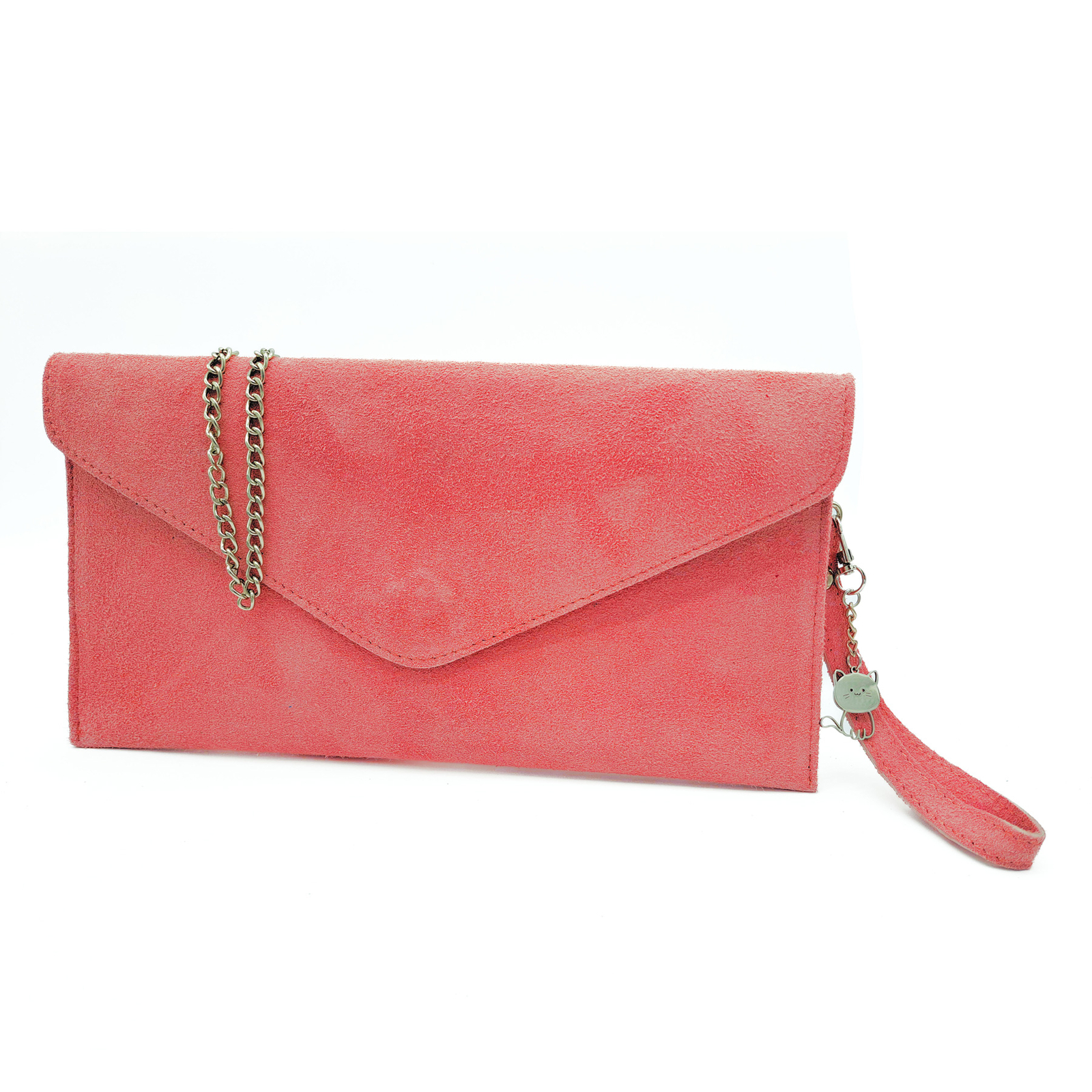 Nuevo Para Mujer Elegante Gamuza Bolso sin asas Bolso de mano Boda Baile de graduación Noche Cadena Bolso de hombro