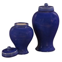 Darby Home Co® 2 Piece Cobalt Blue Ceramic Decorative Urn Set on sale Darby Home Co® 2 Piece Cobalt Blue Ceramic Decorative Urn Set on sale