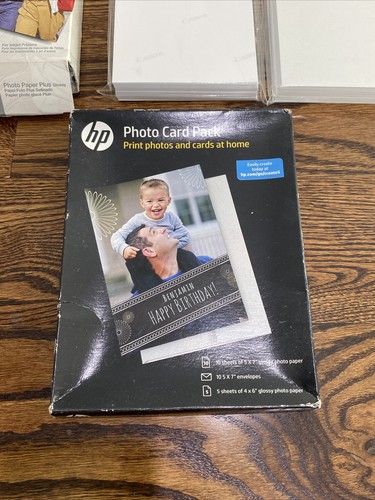200+ Sheets Canon Photo Paper Plus Glossy 4"x6" PP101 Lot + HP Photo Card Pack - Picture 4 of 5