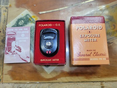 Vintage Polaroid Camera GE PR-22 Exposure Meter Shoe Mount with BOX & MANUAL