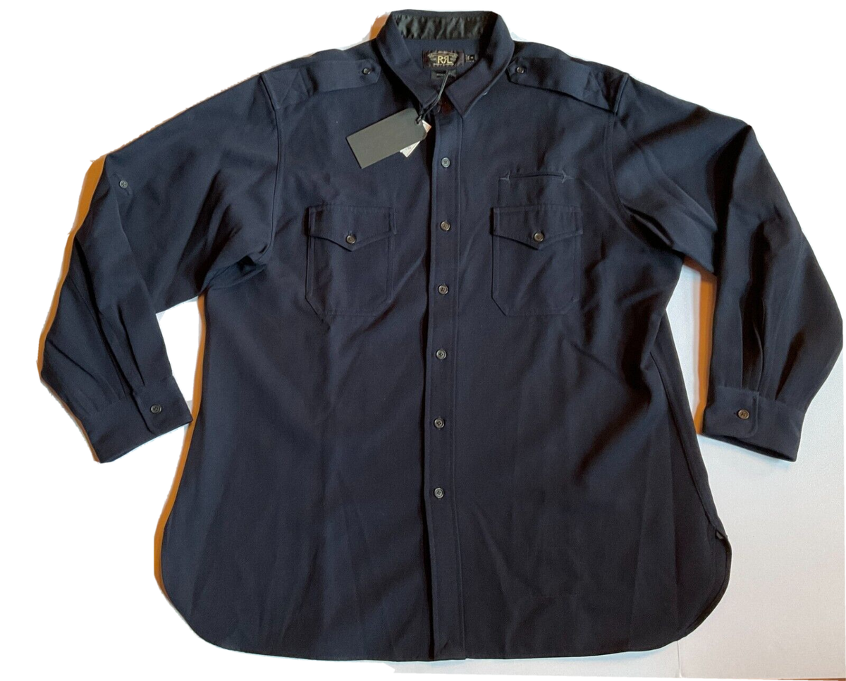 RRL Ralph Lauren Limited Edition 100% Wool Western Military Shirt 