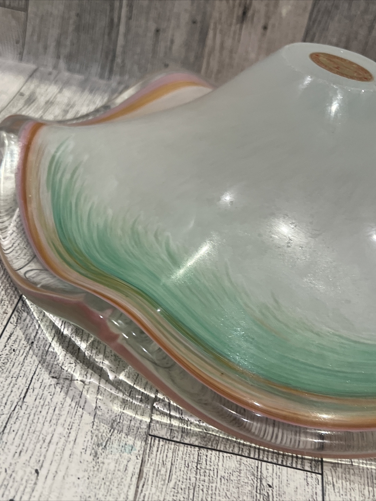 Murano Glass Wavy Bowls Lot Of 2 Crystal Clear Decor Accents eBay
