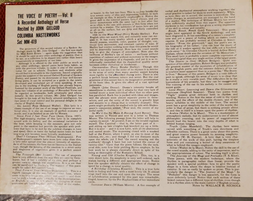 The Voice Of Poetry Volume 2 John Gielgud- Boxset (1939, Rare, #1018) Shelac 78 - Image 3 of 4