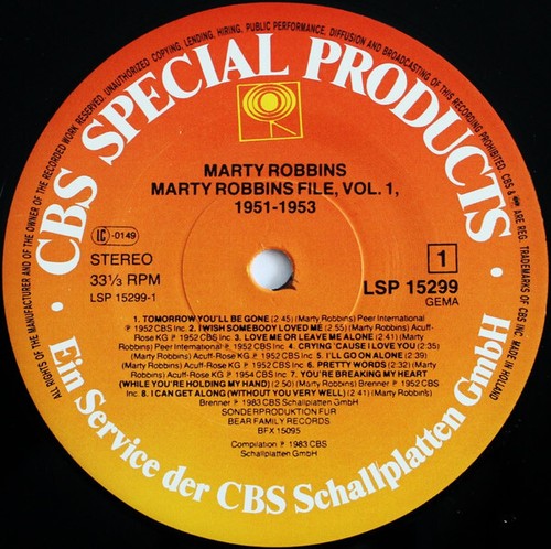 ROBBINS, Marty - The Marty Robbins Files - Vol.1 (LP) - Vinyl Country - Foto 3 di 4