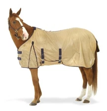 Equi-Essentials Softmesh Fly Sheet with Belly Band - Tan/Navy (Var. Sizes)